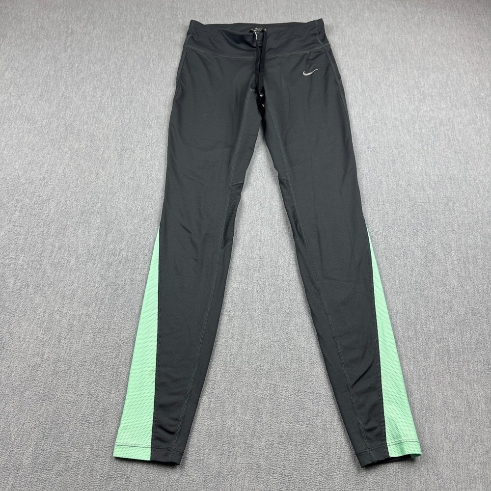 Nike Leggings Womens Small Gray Green High Waisted Training Yoga Tight Gym